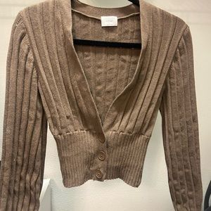 Aritzia Wilfred Plunge Front Cardigan
